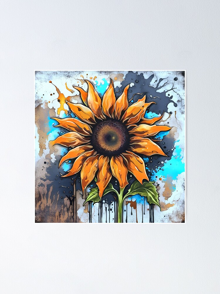 Art Deco Sunflower Flower Pattern by Stanley Artgerm · Creative