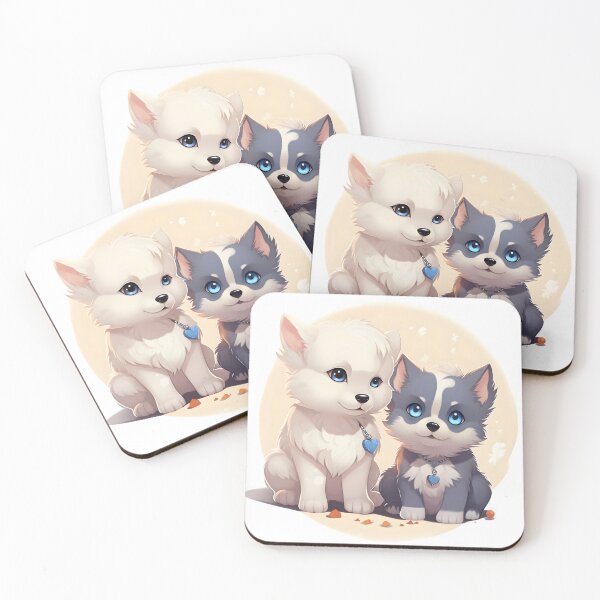 Item preview, Charming Husky and Samoyed Dog Art - Cute and Playful Pet Illustration designed and sold by Moo7shop.