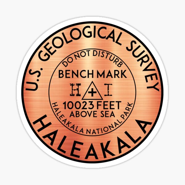 3/” Haleakala National Park Sticker Haleakala USGS Benchmark Sticker
