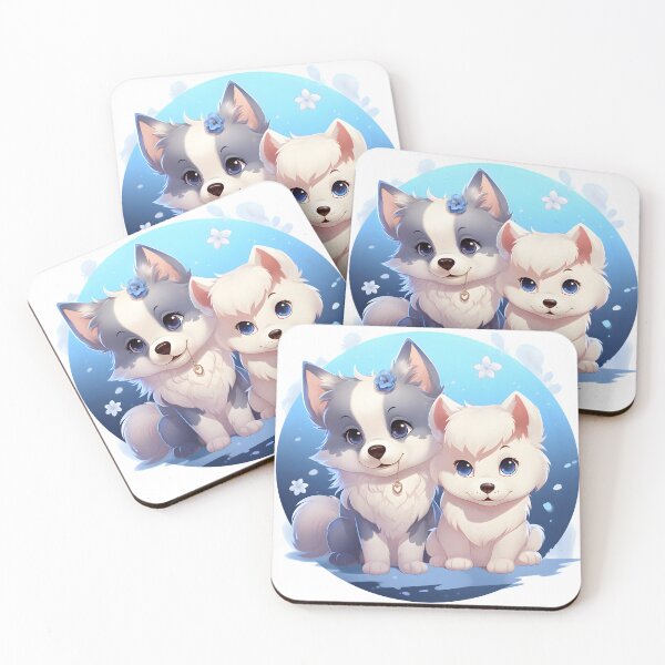Item preview, Adorable Husky and Samoyed Dog Art - Cute and Playful Pet Illustration designed and sold by Moo7shop.