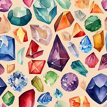 I Paint Colorful Crystals Using Watercolor