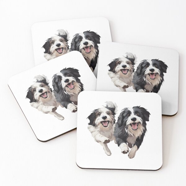 Item preview, Cute Bearded Collies Happy designed and sold by LudwikeArts.