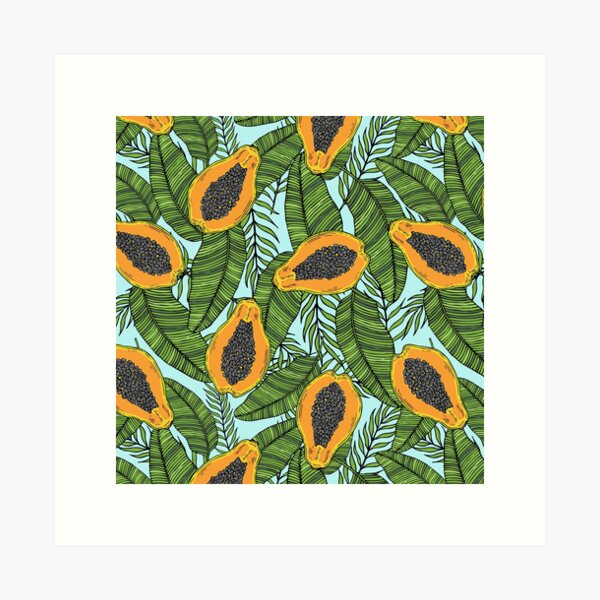 Papaya Pattern Colorful Art Acrylic Painting Home Decor Paint by