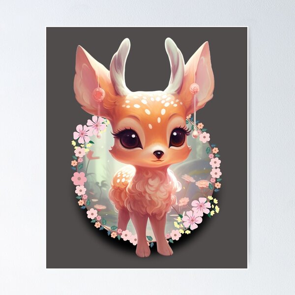 Offers cute deer poster; Girl's gift