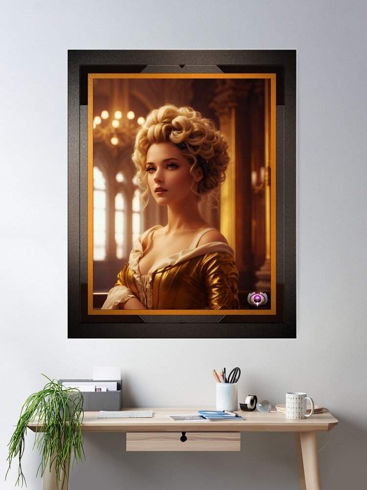 Portrait Of Atriva Binarenzia Graceful AI Concept Art Portrait by Xzendor7 Wall Decor Poster