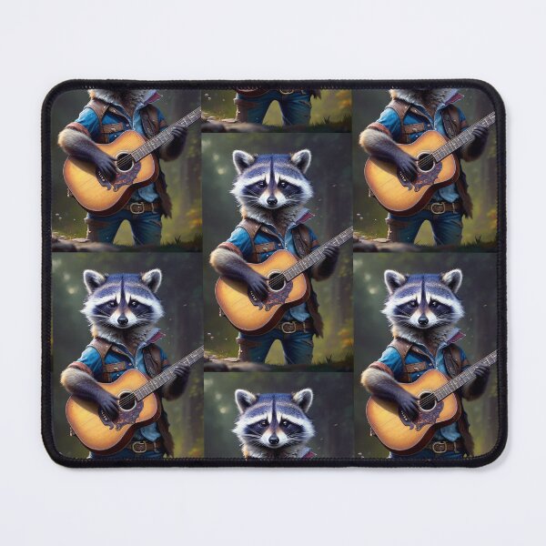 Item preview, a cool raccoon playing guitar designed and sold by Pelzi100.