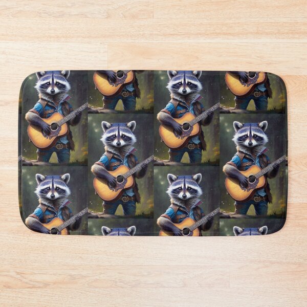 Item preview, a cool raccoon playing guitar designed and sold by Pelzi100.