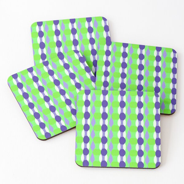 Item preview, Abstract 60s, 70s retro pattern in purple, violet, neon green, lime green 03 designed and sold by Caphira.