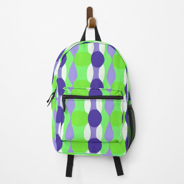Item preview, Abstract 60s, 70s retro pattern in purple, violet, neon green, lime green 03 designed and sold by Caphira.
