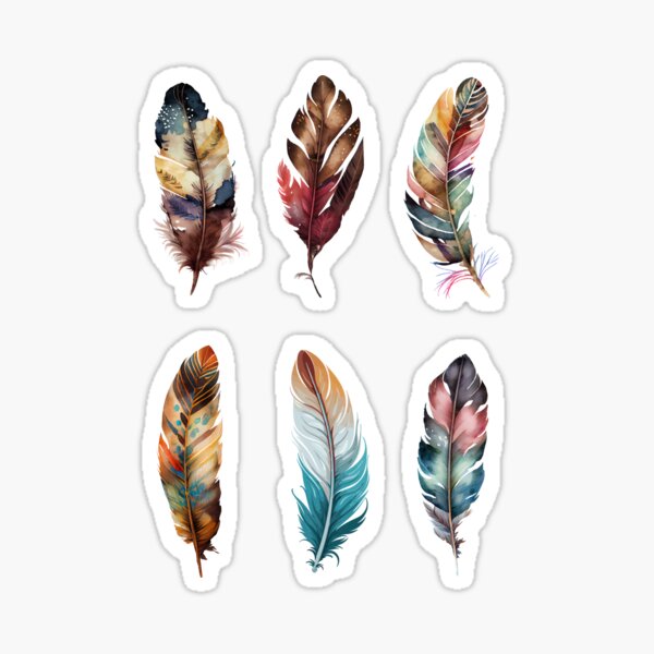 Item preview, Colorful plumes, Ethnic style, Watercolors designed and sold by Katarzyna Dembek.
