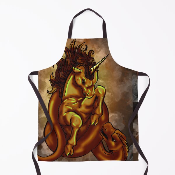 Item preview, Unicorn and Dragon Struggle in Orange designed and sold by sarunamii.