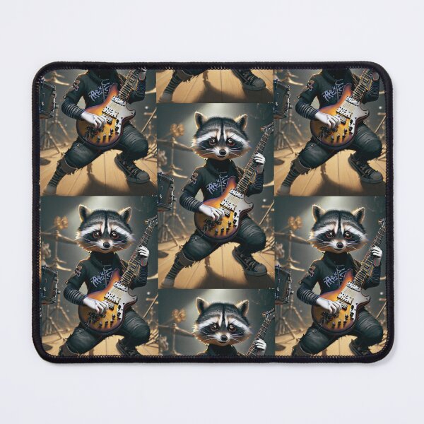 Item preview, a cool raccoon playing guitar designed and sold by Pelzi100.