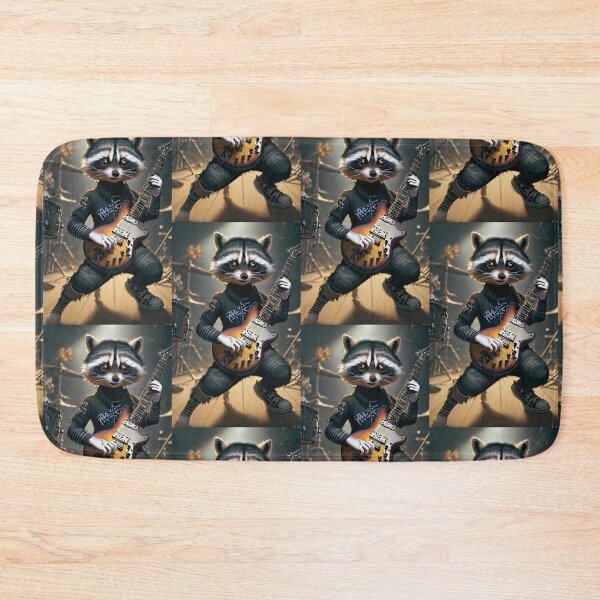 Item preview, a cool raccoon playing guitar designed and sold by Pelzi100.