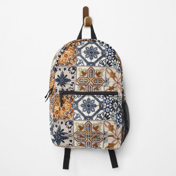 Item preview, Geometric Majolica Design: a Harmonious Blend of Browns and Blues designed and sold by capefox.