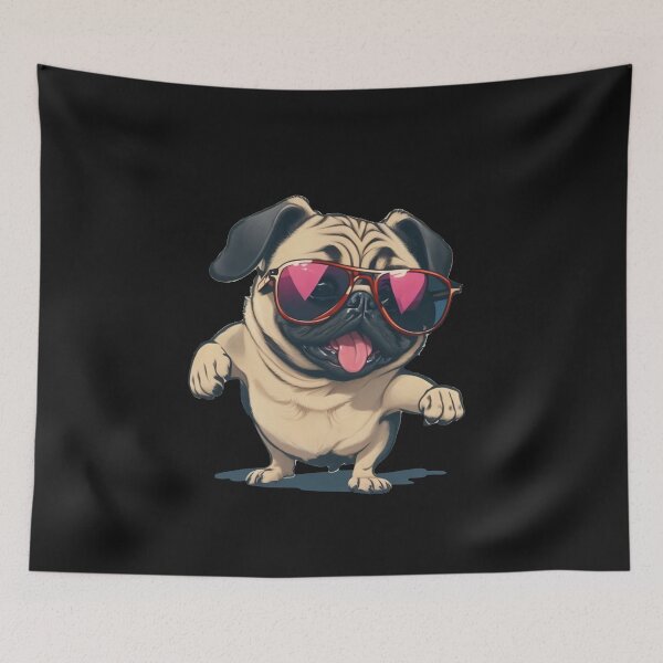 Item preview, Happy pug in sunglasses designed and sold by Pug-Obsession.
