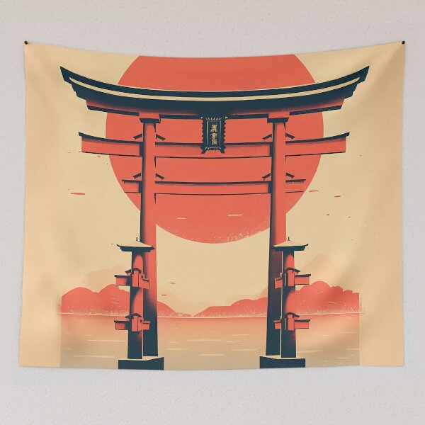 Item preview, Torii Gate - Vintage Japanese Poster designed and sold by BrushstrokesA.