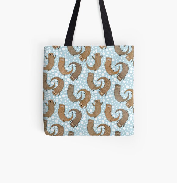 Bubbly otters All Over Print Tote Bag