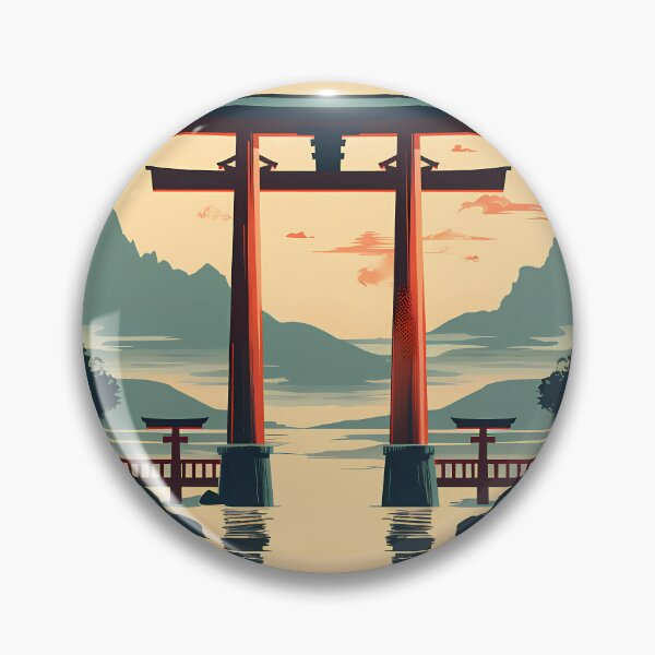 Item preview, Shinto Shrine - Vintage Japanese Poster designed and sold by BrushstrokesA.