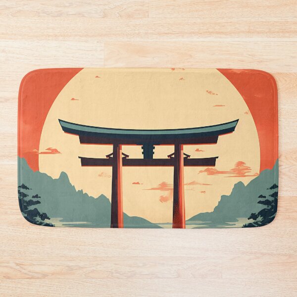 Item preview, Shinto Shrine - Vintage Japanese Poster designed and sold by BrushstrokesA.