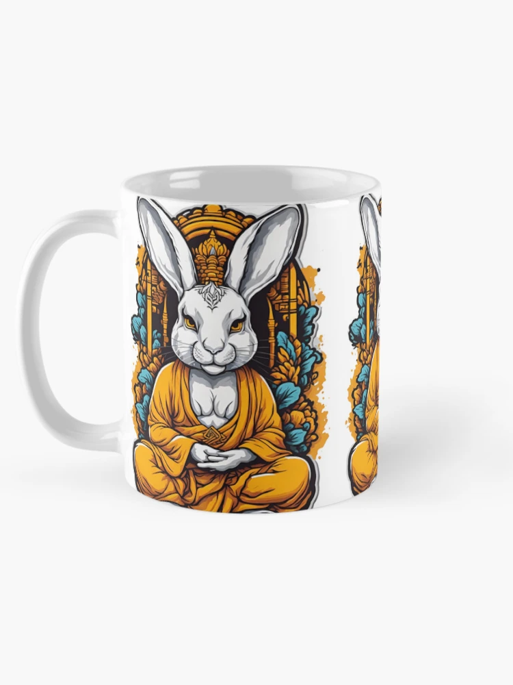 Thumbnail 5 of 6, Coffee Mug, Tibet Buddhist Rabbit 2 designed and sold by RabbitPrints.