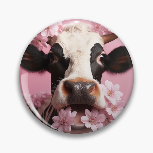 Artikelvorschau, Cow with flowers on a pink background entworfen und verkauft von Andrey Tarakanov.