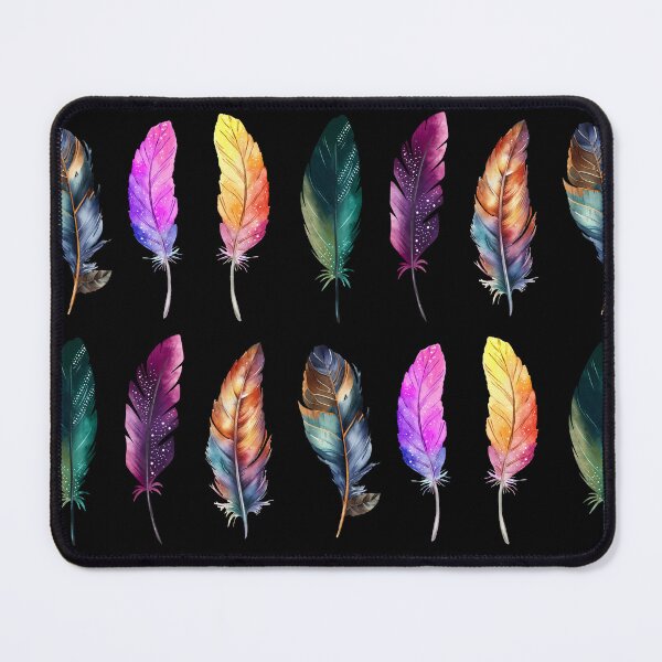 Item preview, Multicolor ethnic plumes, Bohemian style, Watercolors designed and sold by Katarzyna Dembek.