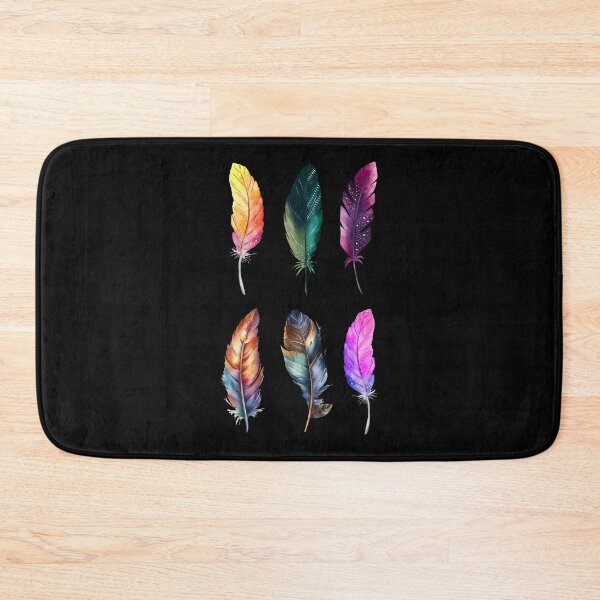 Item preview, Multicolor ethnic plumes, Bohemian style, Watercolors designed and sold by Katarzyna Dembek.
