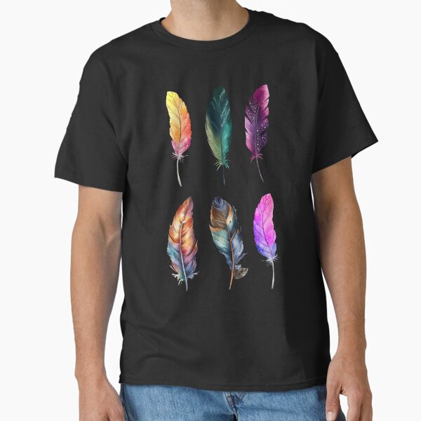 Item preview, Multicolor ethnic plumes, Bohemian style, Watercolors designed and sold by Katarzyna Dembek.