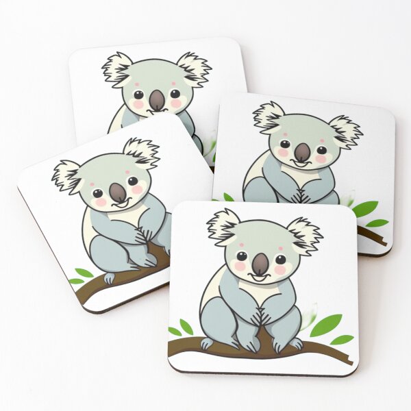 Item preview, Koala smiling on tree branch  designed and sold by helloiamskye.