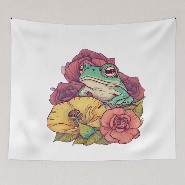 Item preview,  Frog Balloons Peace Psychedelic illusion Ai art fungi art simple Music rock lgbt Mens Womens Kids Funny Nature Lovers  designed and sold by Martolina33.