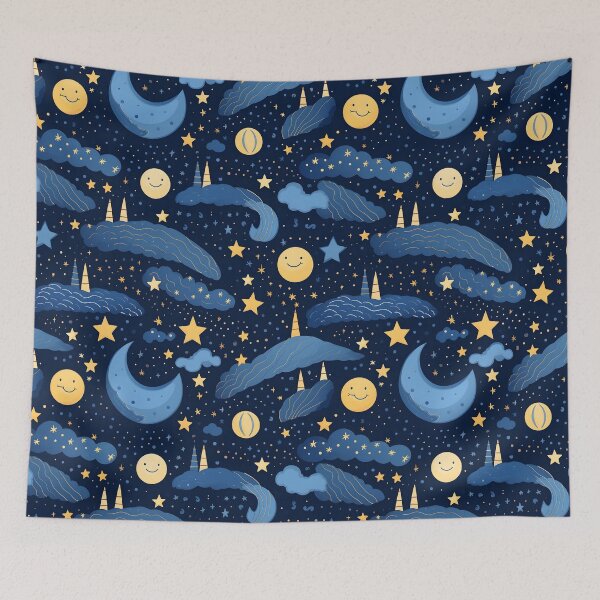 Item preview, Whimsical Night: Enchanting Seamless Pattern Design designed and sold by Moo7shop.