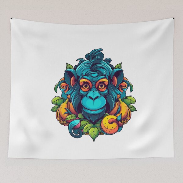 Item preview, Monkey Balloons Peace Psychedelic illusion Ai art fungi art simple Music rock lgbt Mens Womens Kids Funny Nature Lovers  designed and sold by Martolina33.
