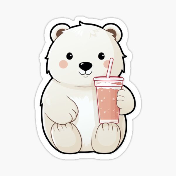 Bubble Tea Kawaii Polar Bear I Boba Tea Otaku Polar Bear Sticker by Maximus  Designs - Fine Art America