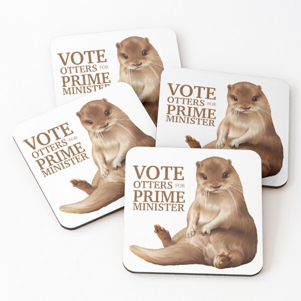 Item preview, Vote otters for Prime Minister designed and sold by Lavinia Knight.