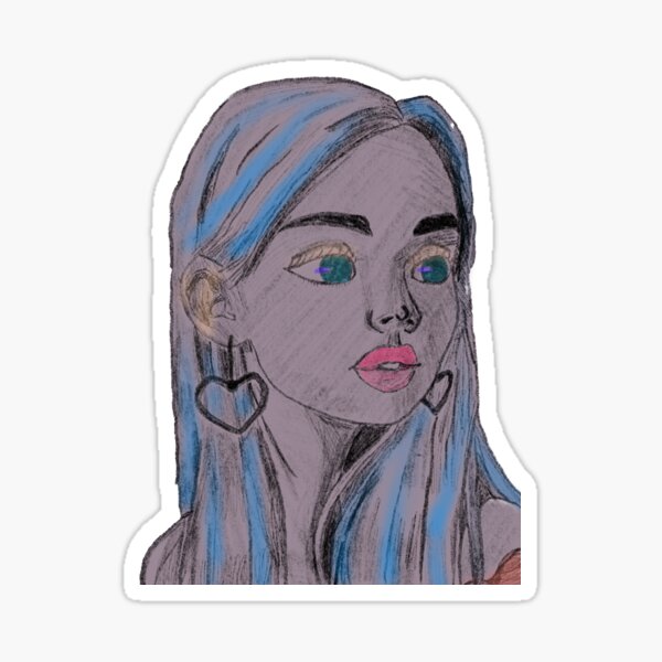 Item preview, Captivating Essence: Hand-Drawn Girl Portrait designed and sold by Sam's Boutique Store.