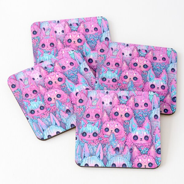 Item preview, Cute Pink and Blue Cartoon Pinata Creatures designed and sold by bubblegoth.
