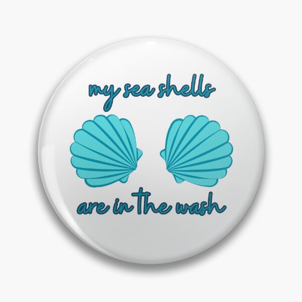 Item preview, My Sea Shells Are In The Wash AQUA, Funny Mermaid Shirt designed and sold by mermaidmegan.