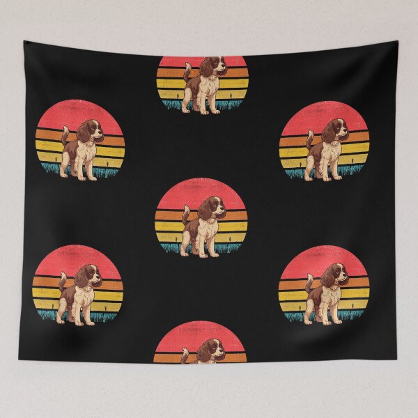 Item preview, English Springer Spaniel Vintage Retro Sunset designed and sold by rafaeltto.