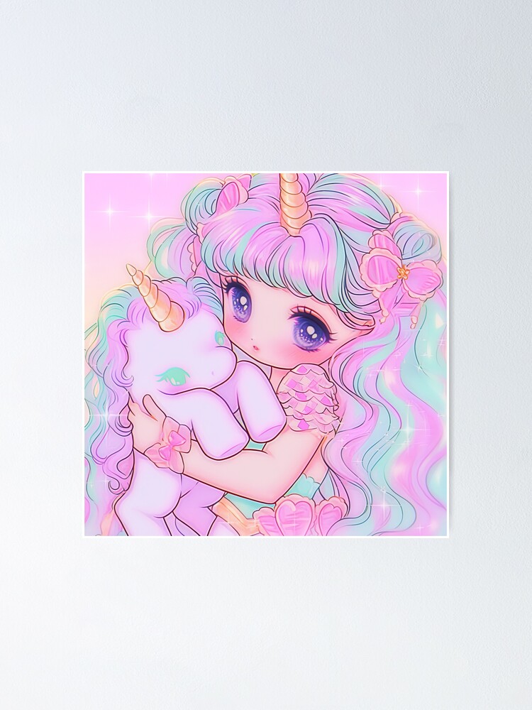Cute Anime Girl Soft Aesthetic Poster for Sale by Merch-For-All