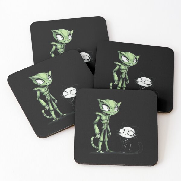 Item preview, Green Alien and Black Cat Duo designed and sold by Ridaelb.