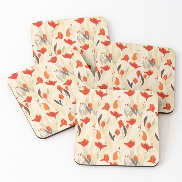 Item preview, Blossoming Warmth: A Cherry Red and Cream Seamless Pattern - N 2 designed and sold by Moisky Patterns.