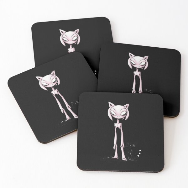 Item preview, Cosmic Feline Encounter - Pink Alien and Black Cat Delight designed and sold by Ridaelb.