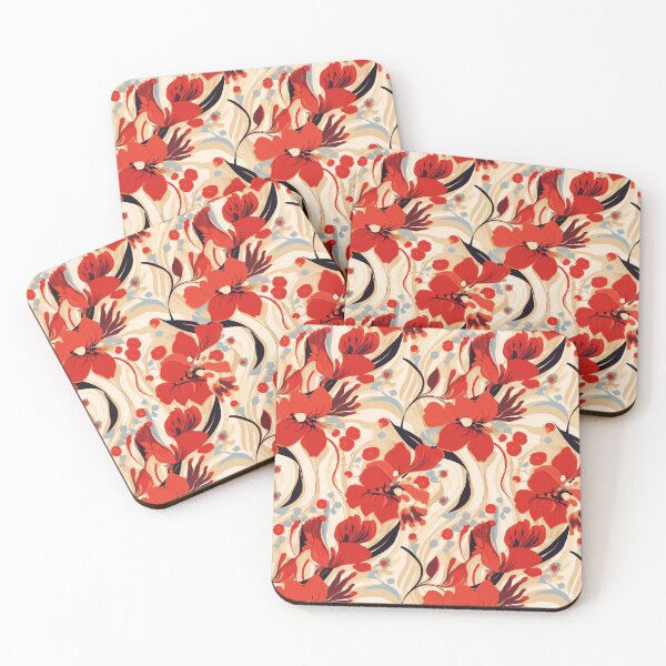 Item preview, Blossoming Warmth: A Cherry Red and Cream Seamless Pattern - N 5 designed and sold by Moisky Patterns.