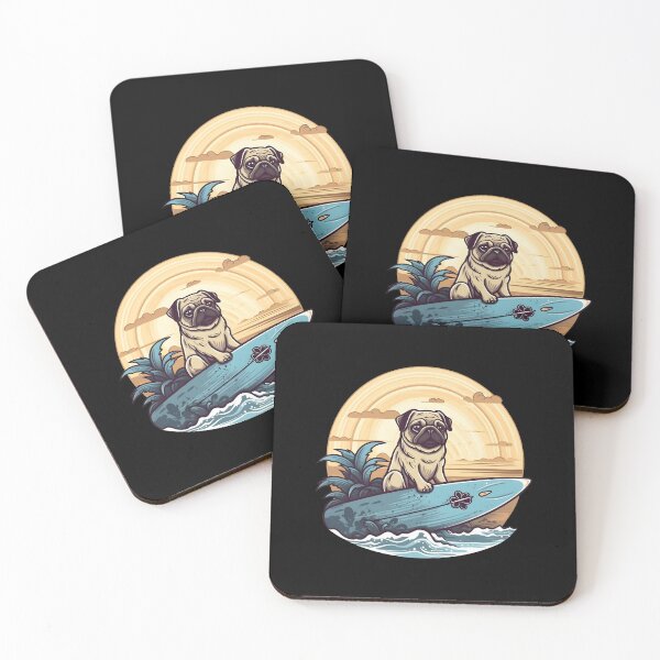 Item preview, Diseño lindo del tema Pug Surfing Lover, Pug Surfer Art Pet Dog designed and sold by MysteriousJ.