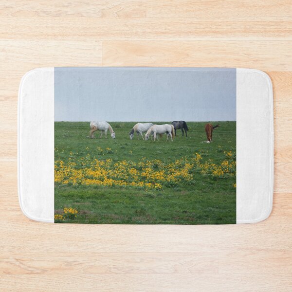 Item preview, Five Horses Grazing Amid Wildflowers designed and sold by Vivar Photo.