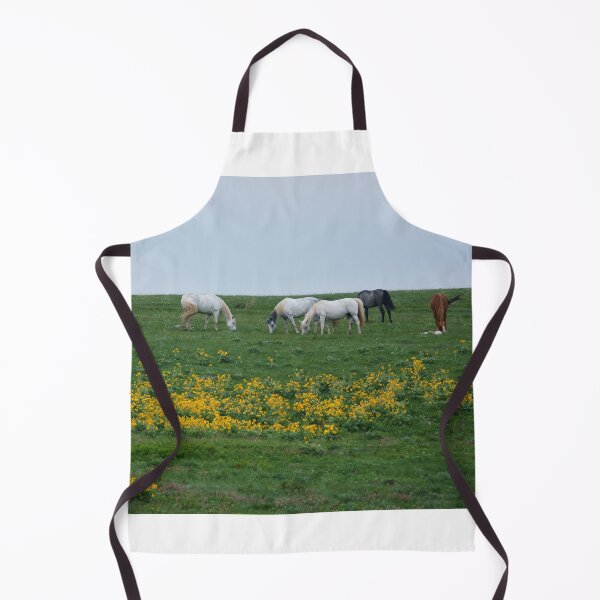 Item preview, Five Horses Grazing Amid Wildflowers designed and sold by Vivar Photo.