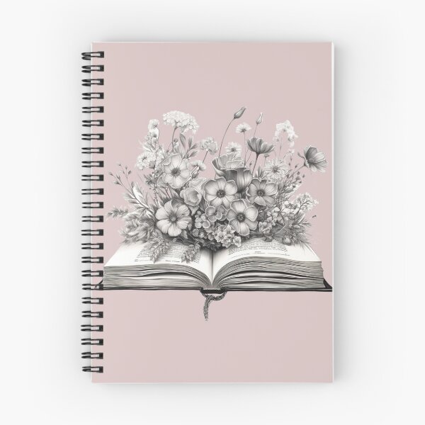 Item preview, Open Book With Flowers Black and White designed and sold by densok.
