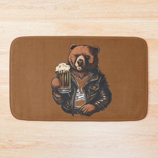 Item preview, Aesthetic Bear Drinking Beer designed and sold by MinimalistHaven.