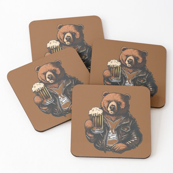 Item preview, Aesthetic Bear Drinking Beer designed and sold by MinimalistHaven.