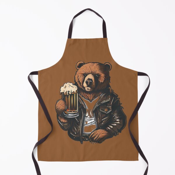 Item preview, Aesthetic Bear Drinking Beer designed and sold by MinimalistHaven.